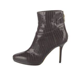 Jimmy Choo grey lizard embossed Leather Bootie Boots Size 8.5